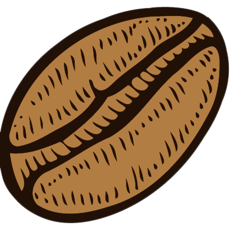 Drawing of a coffee bean